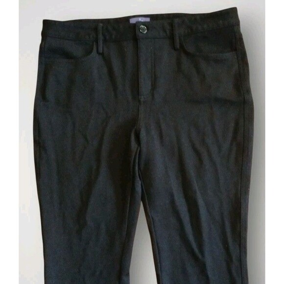 NYDJ Women's Peite Samantha Slim Ponte Pants Black Size 12P Lift Tuck - Picture 2 of 7